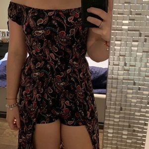 Off the shoulder maxi dress romper